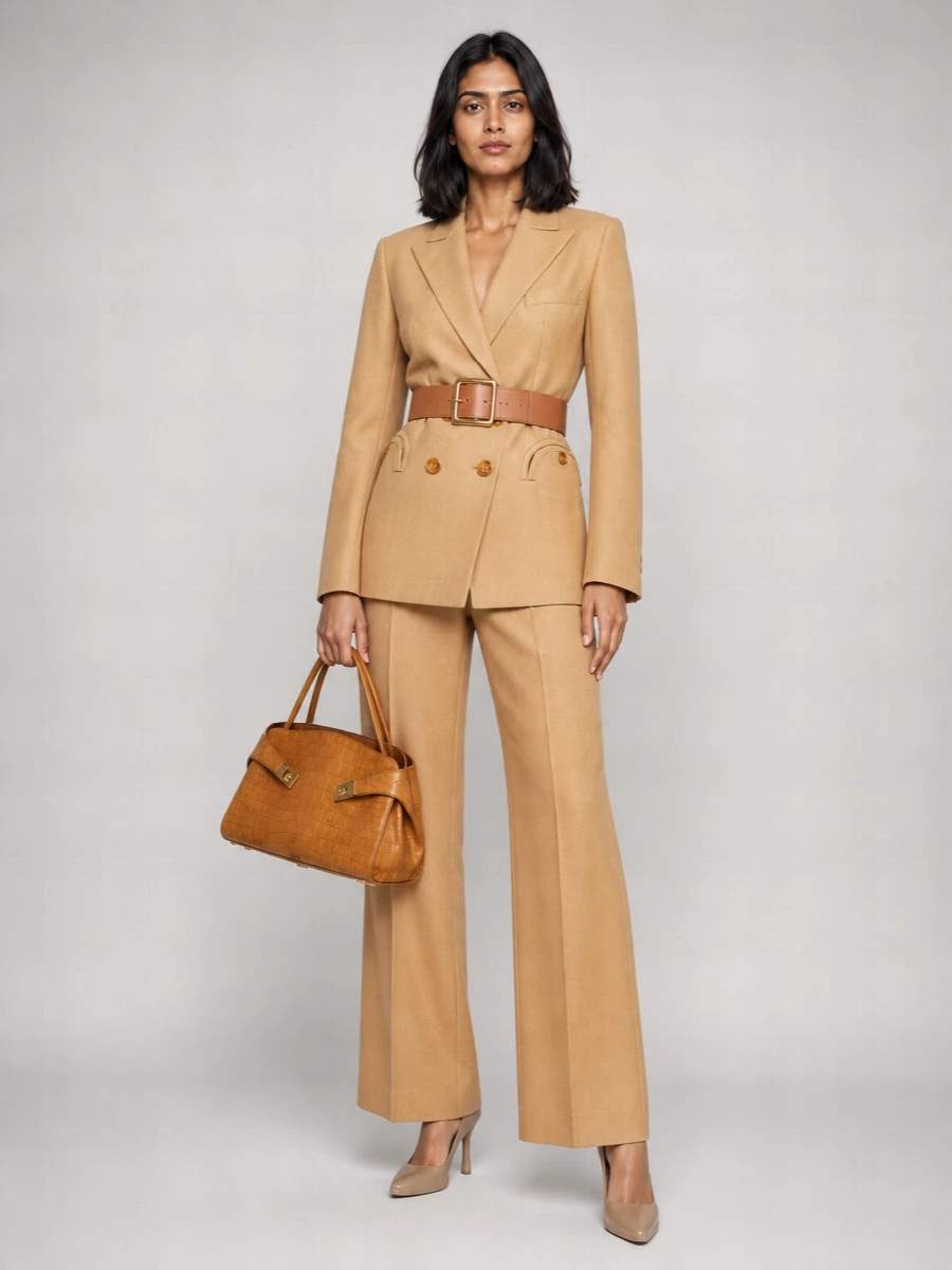 Ermanno Scervino High-Rise Wide-Leg Suit Trousers