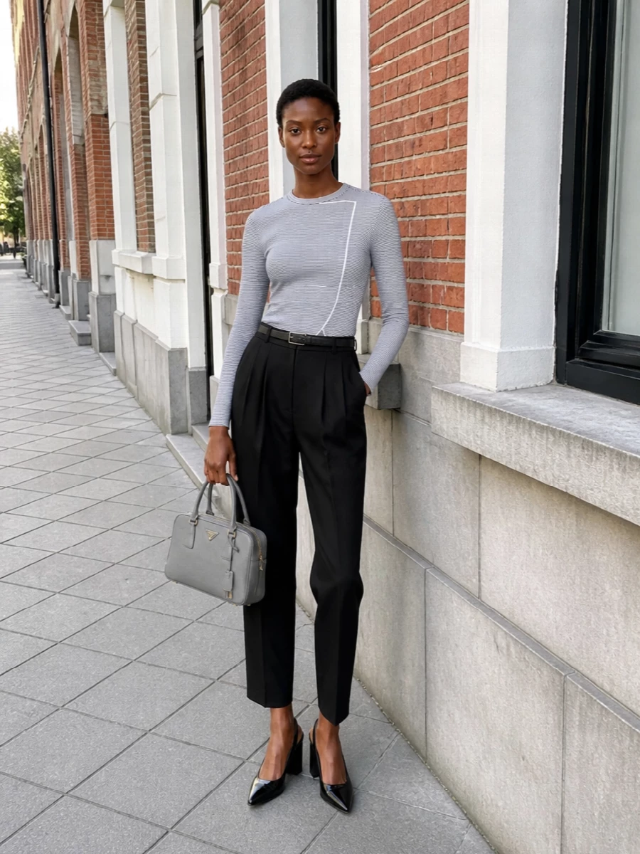 Giorgio armani trousers prada slingback heels