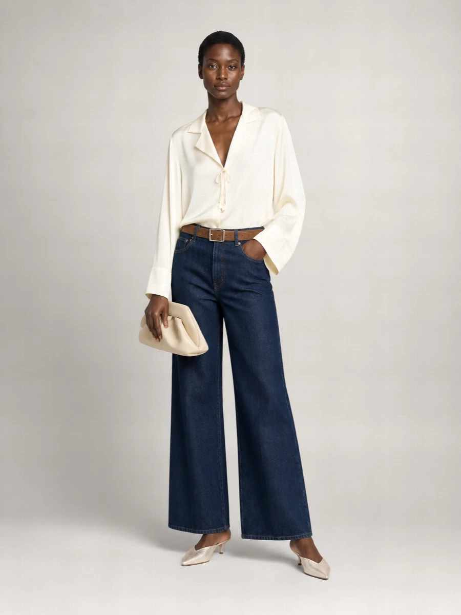 Forte Forte High-Rise Wide-Leg Denim Trousers