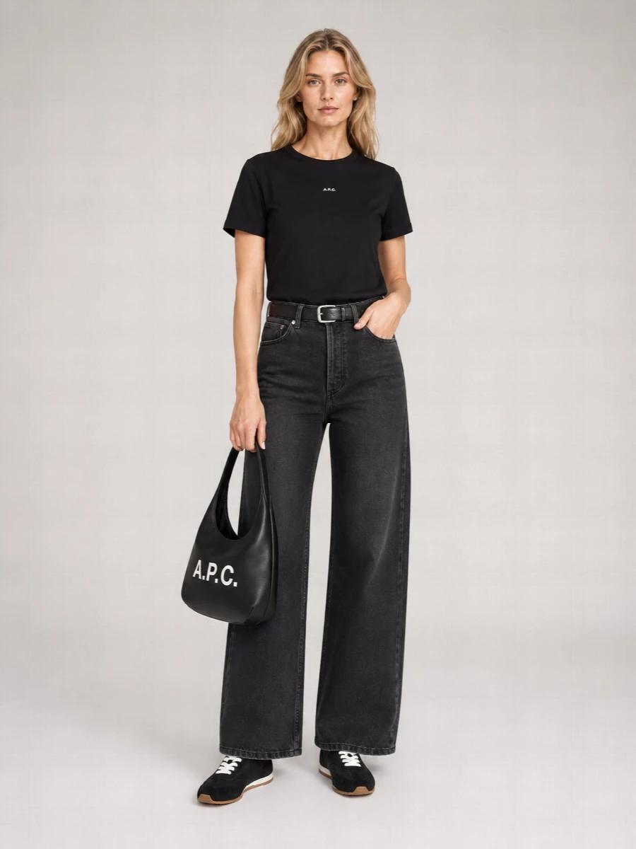 A.p.c. Logo Print Boxy Fit Crew Neck T-Shirt