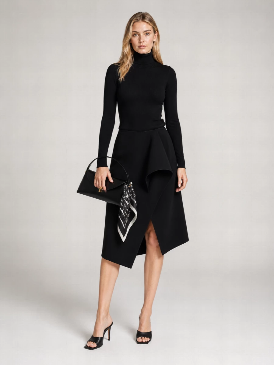 Totême scuba low-rise midi skirt
