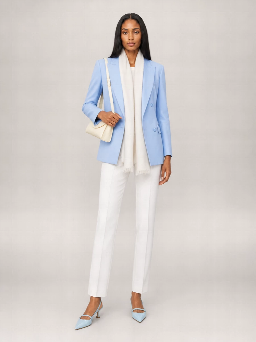 S Max Mara Virgin Wool Double-Breasted Blazer