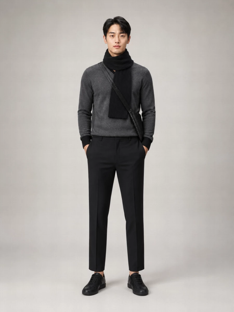 Comme Des Garçons Wool Color-Block V-Neck Sweater