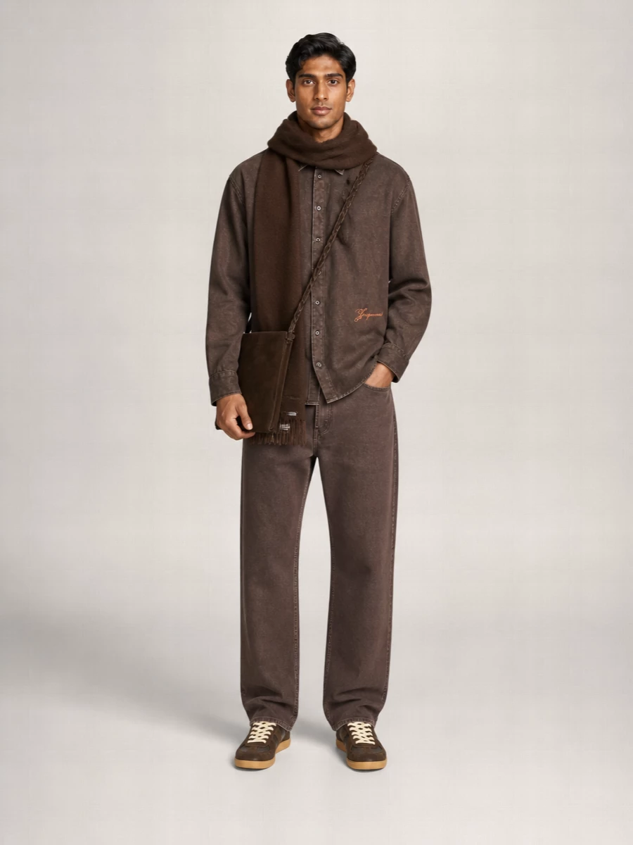 Jacquemus Denim Mid-Rise Straight-Leg Jeans