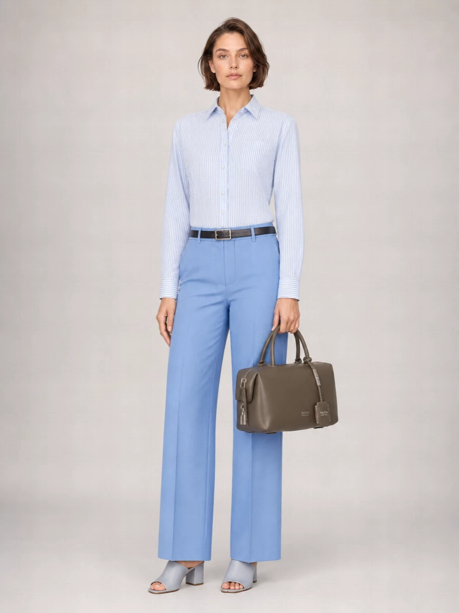 Weekend Max Mara Striped Cotton Long-Sleeve Shirt