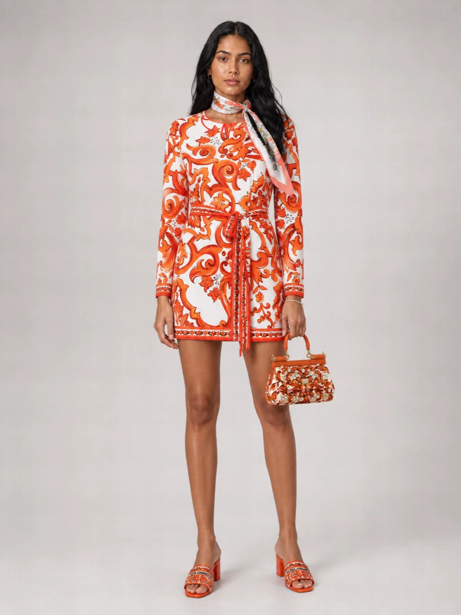 Dolce&Gabbana Silk Floral-Print Scarf