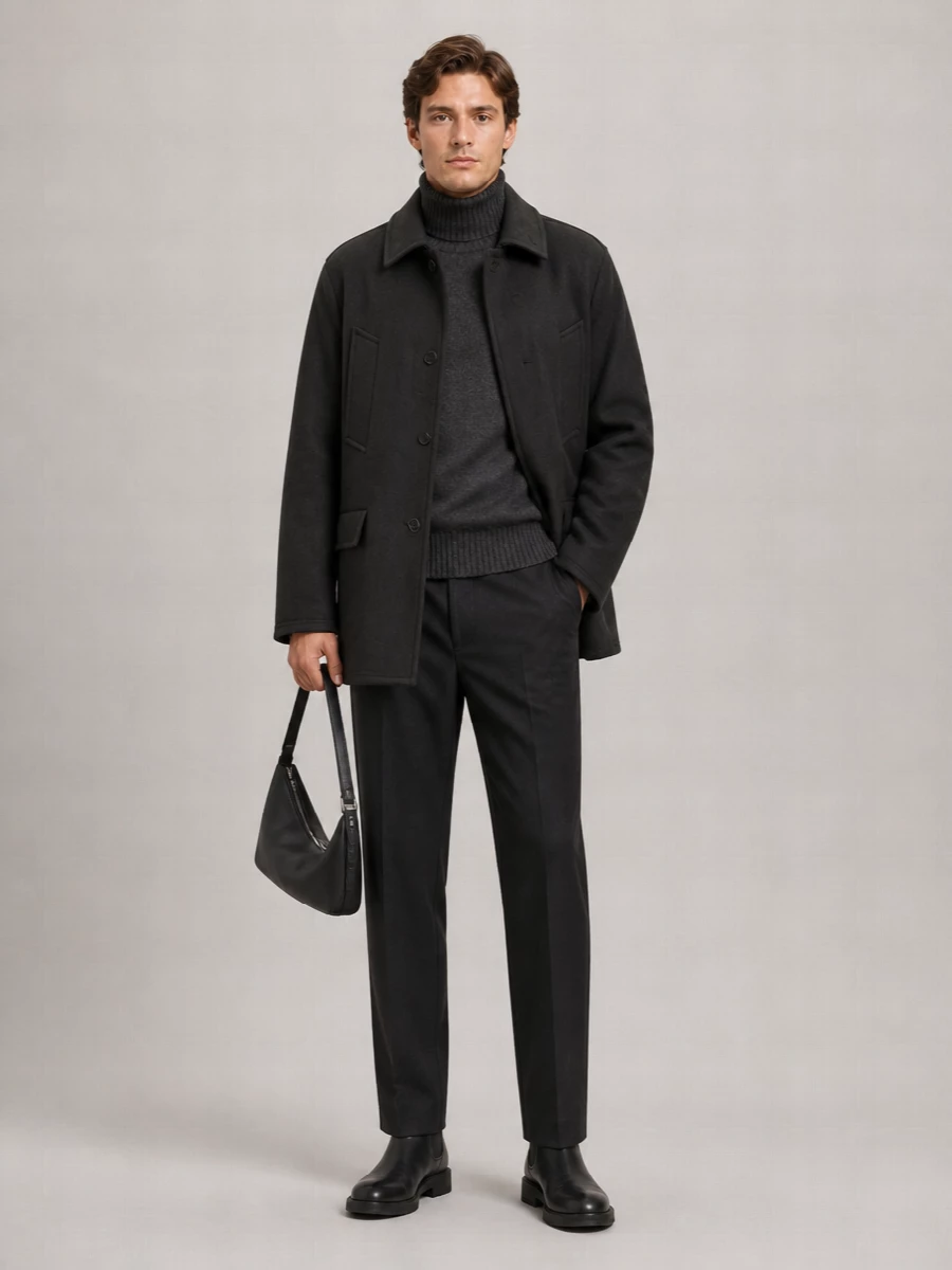Ami Paris Wool Oversized Single-Breasted Coat