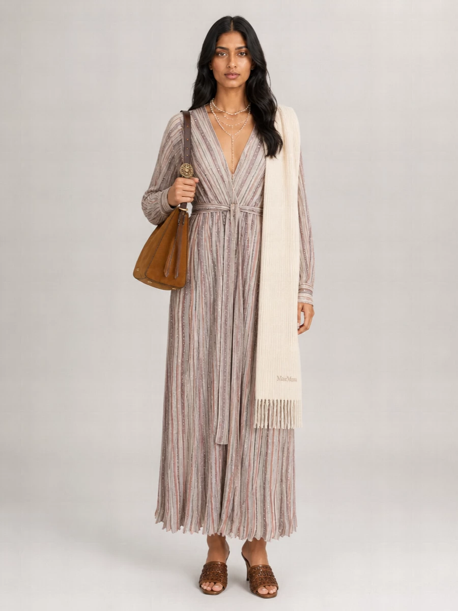 Missoni Sequined Striped Maxi Beach Dress