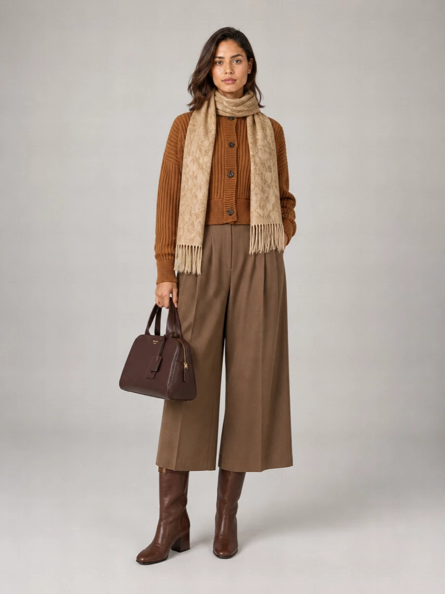 Max Mara Cashmere Wool Ribbed Cable Knit High Neck Cardigan