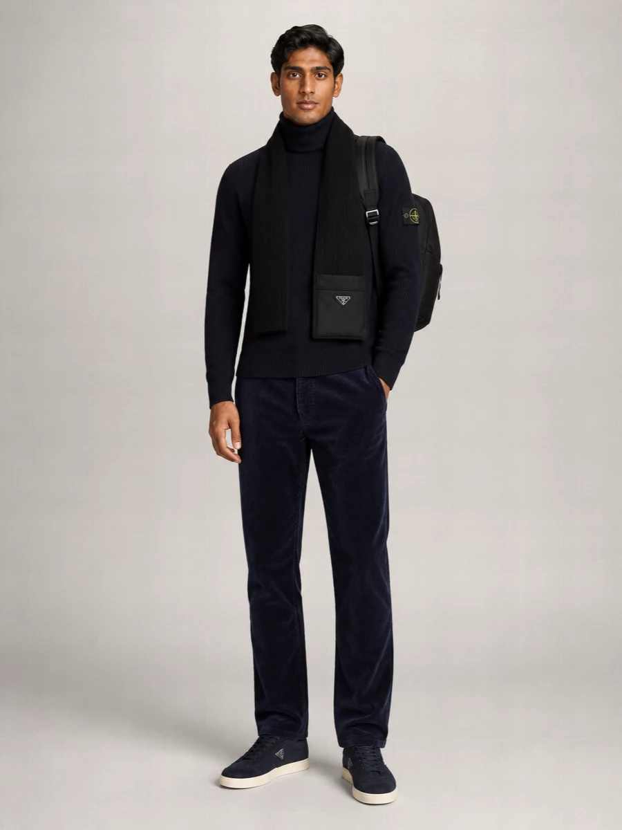 Stone Island Wool Ribbed Turtleneck Sweater