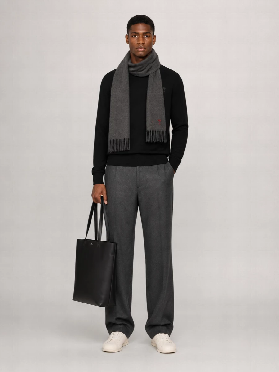Ami Paris Merino Wool Crewneck Jumper