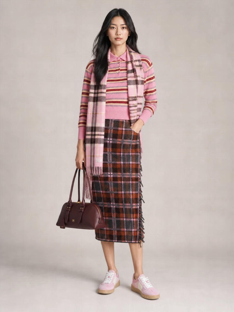 Guest In Residence striped ribbed cashmere polo sweater