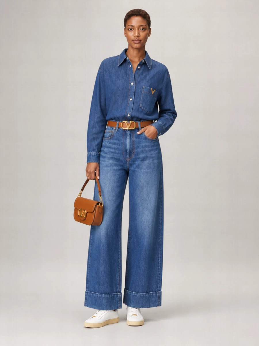 Valentino Denim Long-Sleeve Shirt