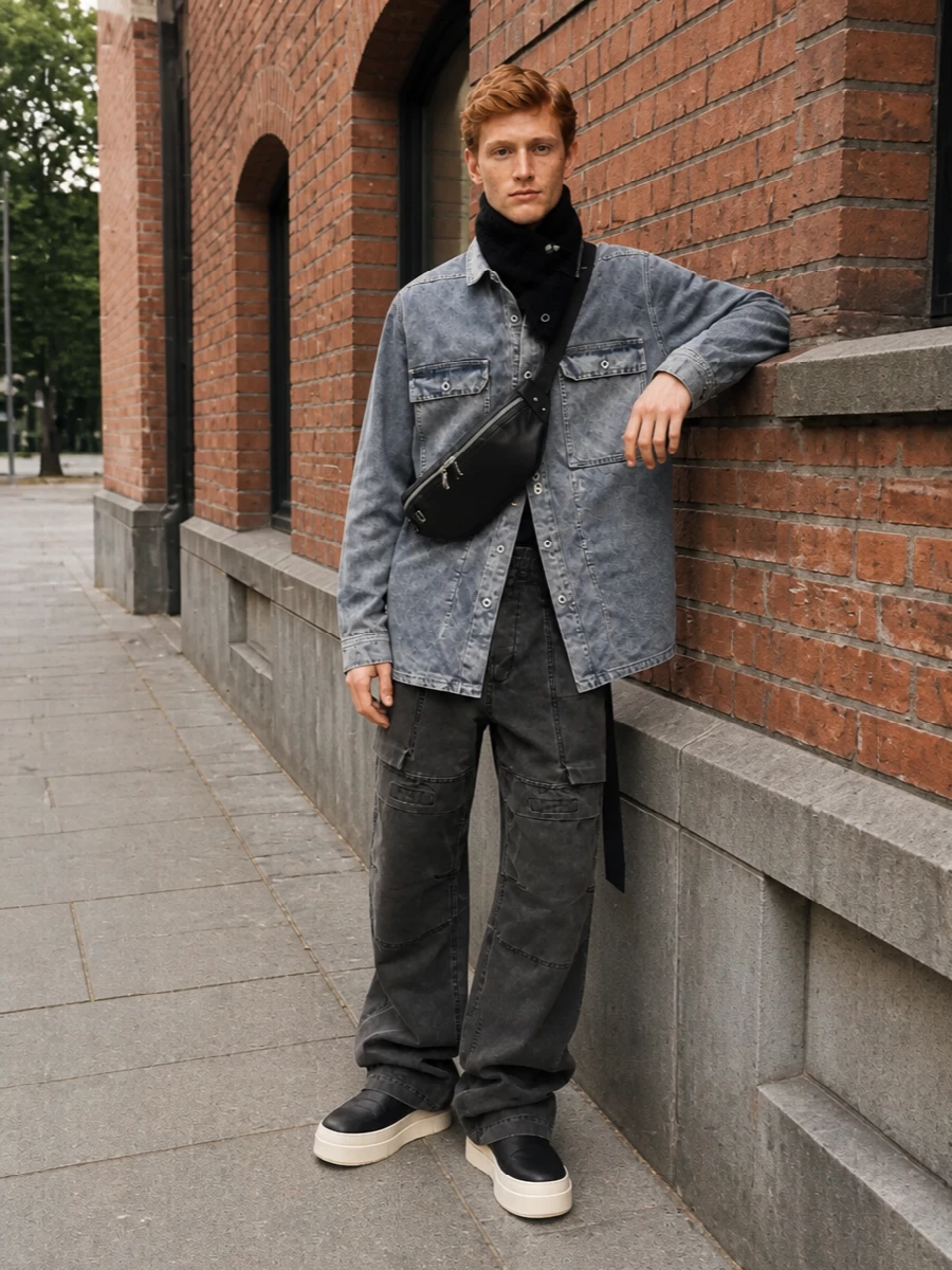 Rick owens cargos drkshdw shirt jacket boots