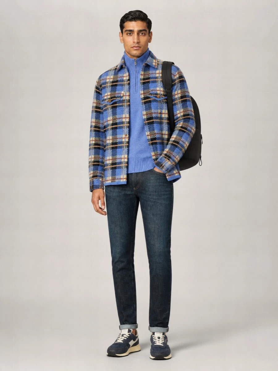 Guest In Residence Cashmere Checked Shirt Jacket