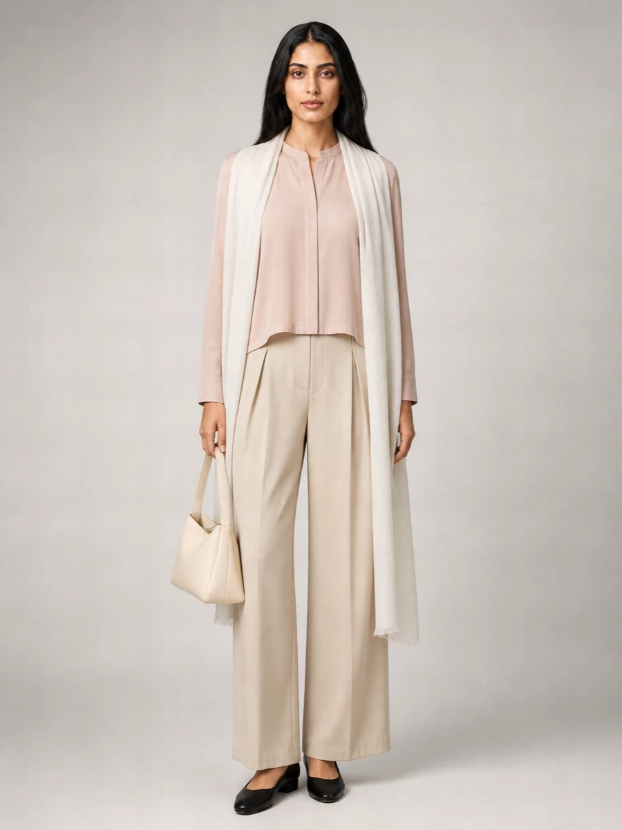 S Max Mara Silk Blend Long Sleeve Blouse