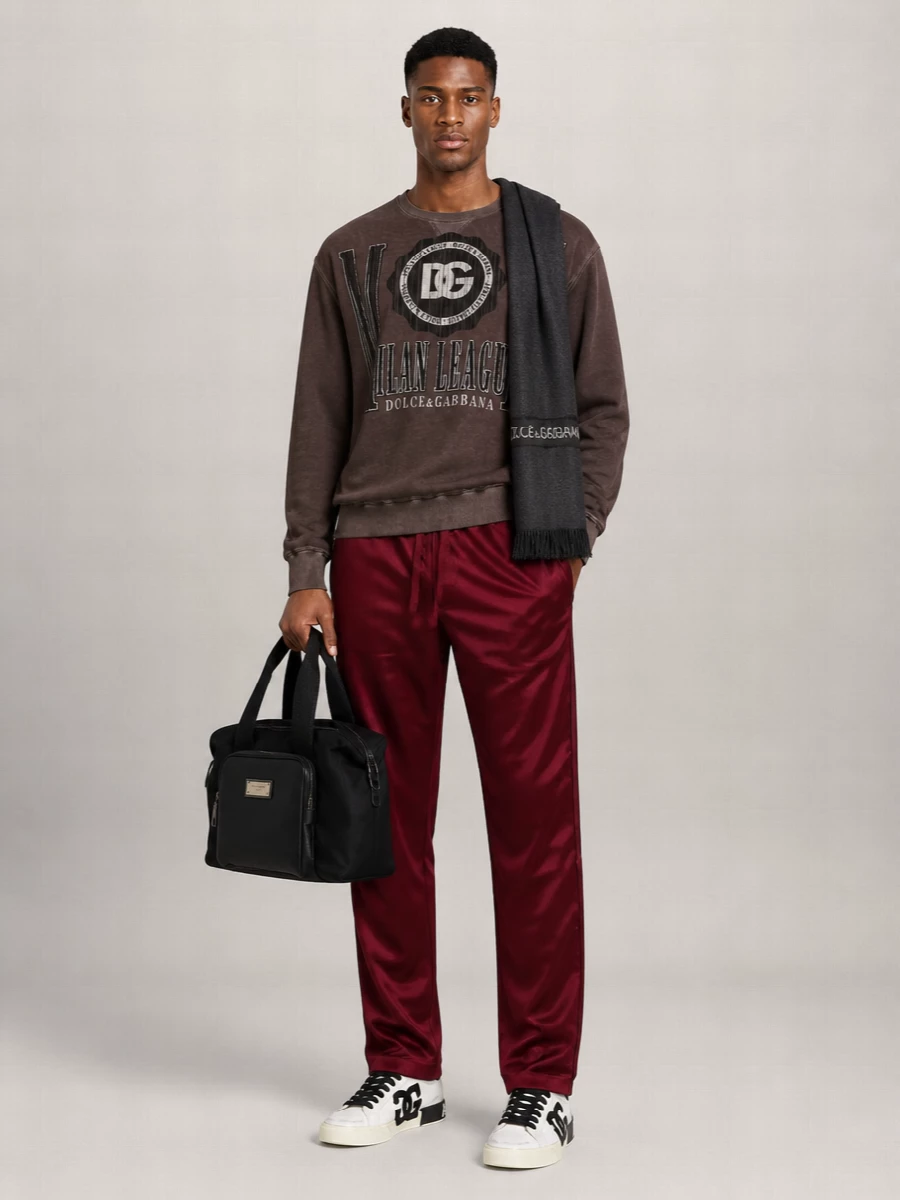 Dolce&Gabbana Cotton Logo Print Crew Neck Sweatshirt