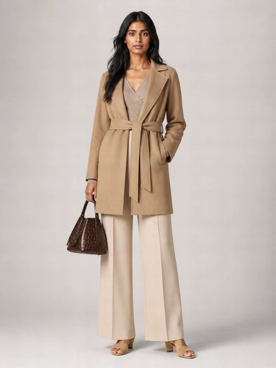 S Max Mara Cashmere Virgin Wool Single Breasted Midi Coat