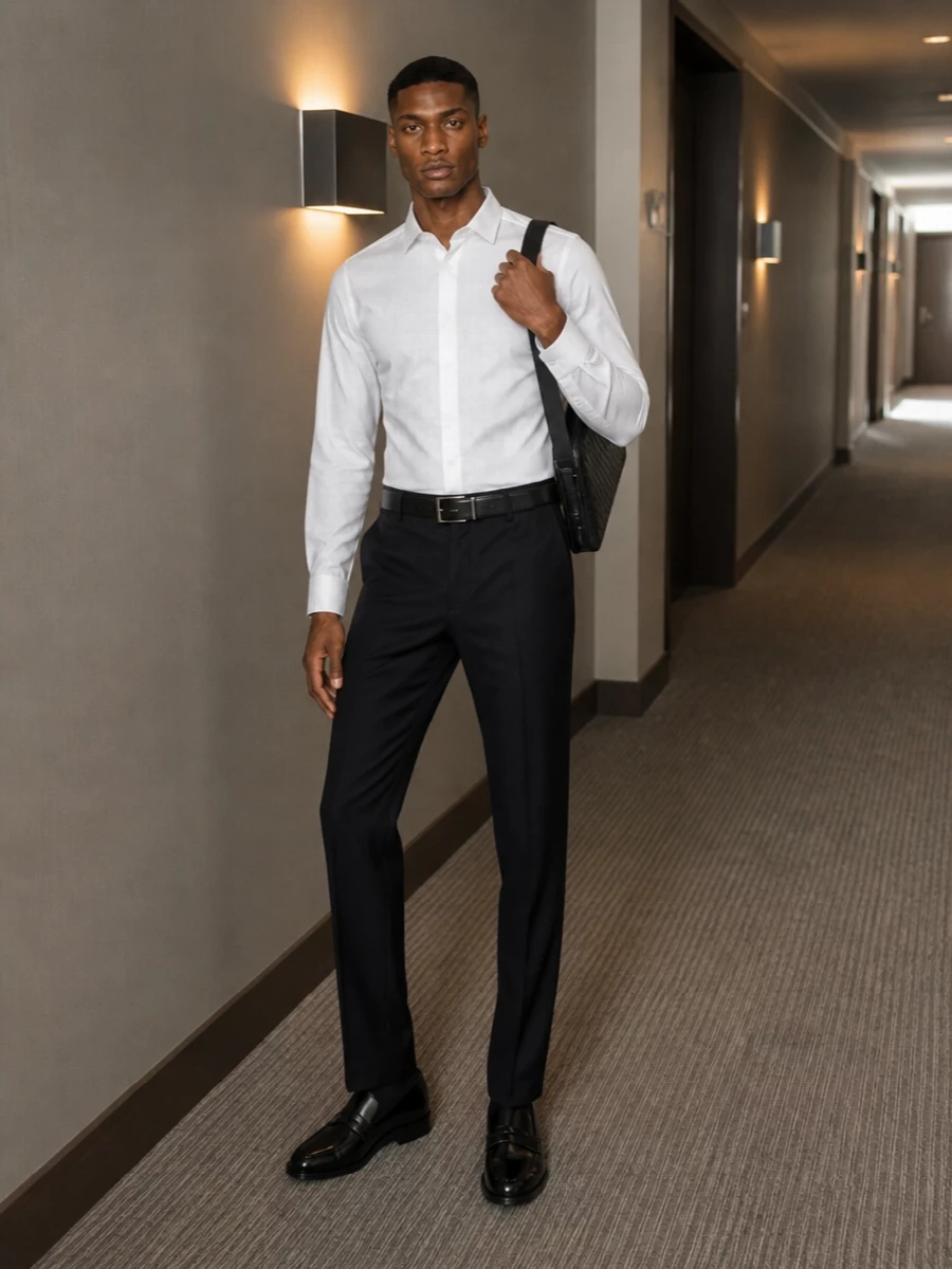 Emporio armani shirt navy trousers loafers