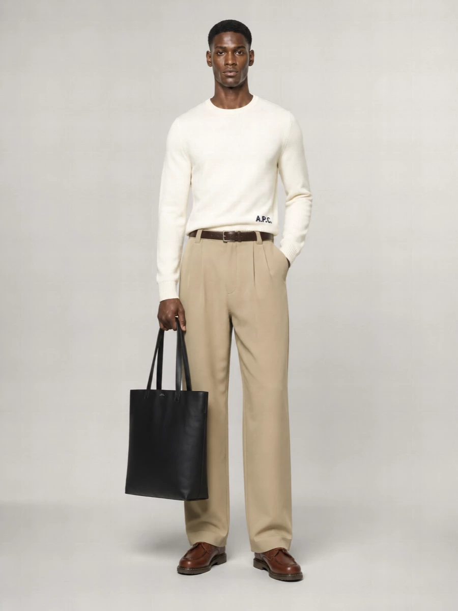 A.p.c. Ricky Mid-Rise Pleated Wide-Leg Trousers