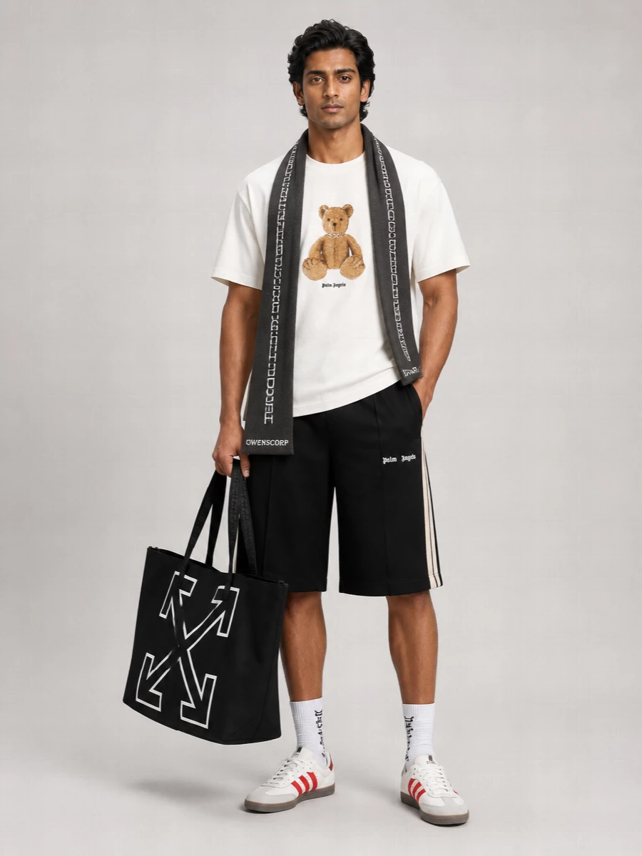 Palm Angels Cotton Bear Print T-Shirt