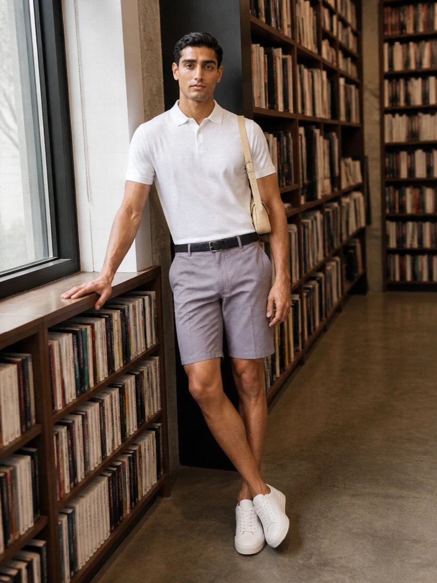 Zanone polo zegna shorts tods white sneakers