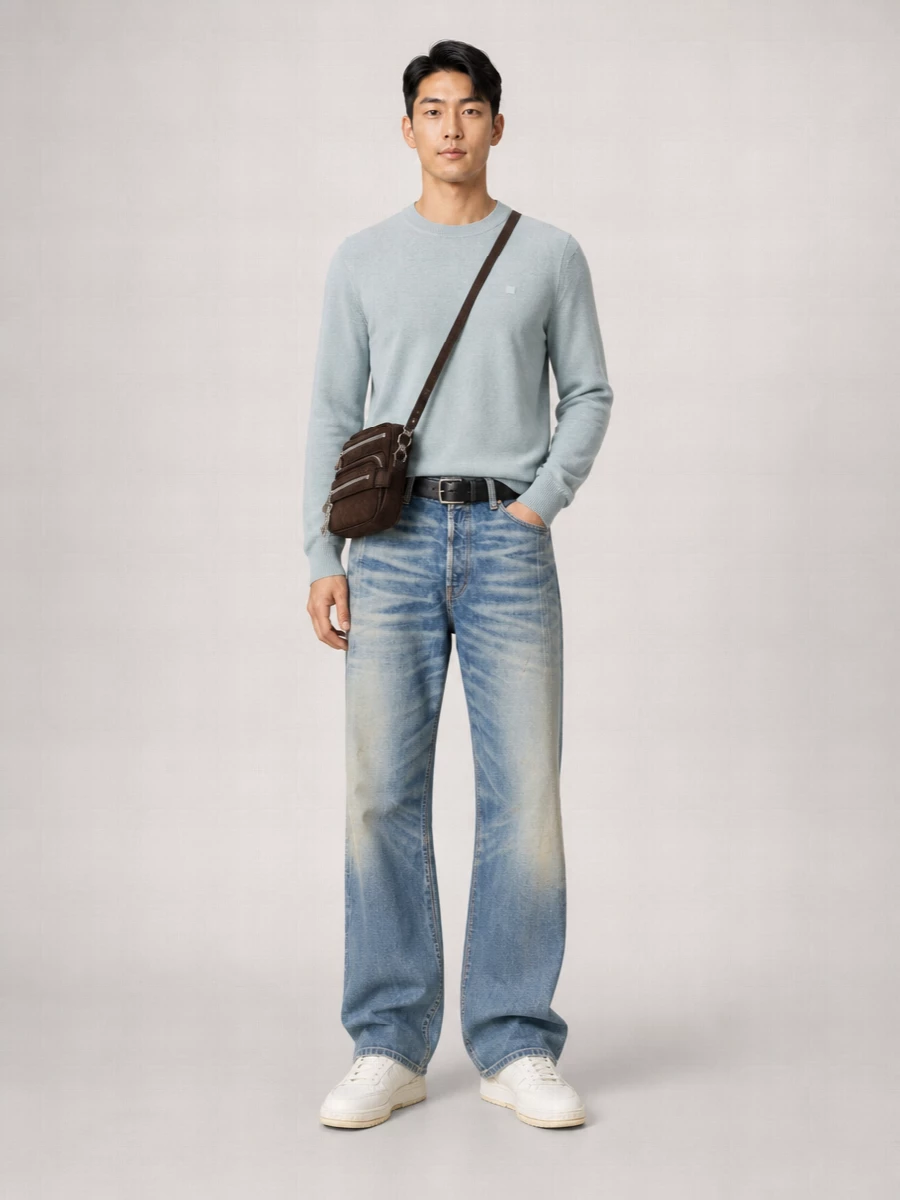 Acne Studios denim low-rise wide-leg jeans
