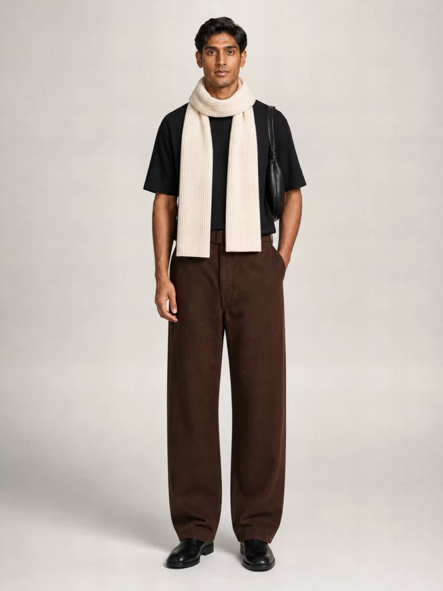 Lemaire Ribbed Crew Neck Boxy T-Shirt