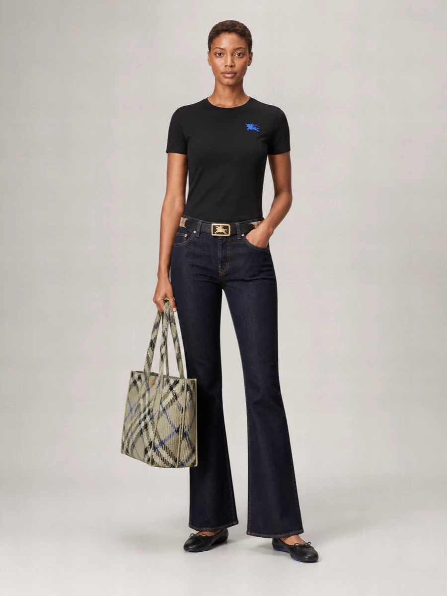 Burberry Na Embroidered Nylon Shoulder Bag