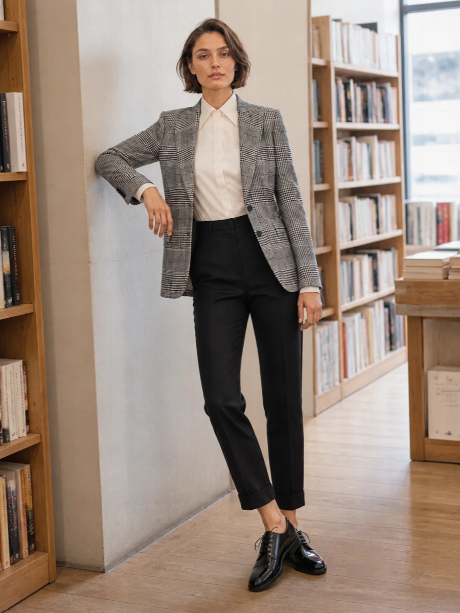 Dolce gabbana grey blazer black trousers outfit