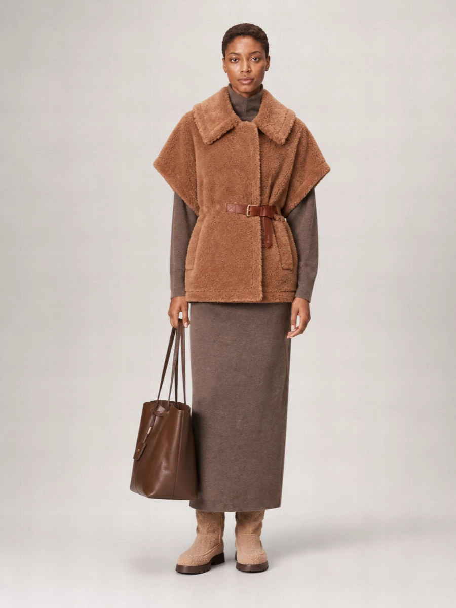 Max Mara camel hair silk cape