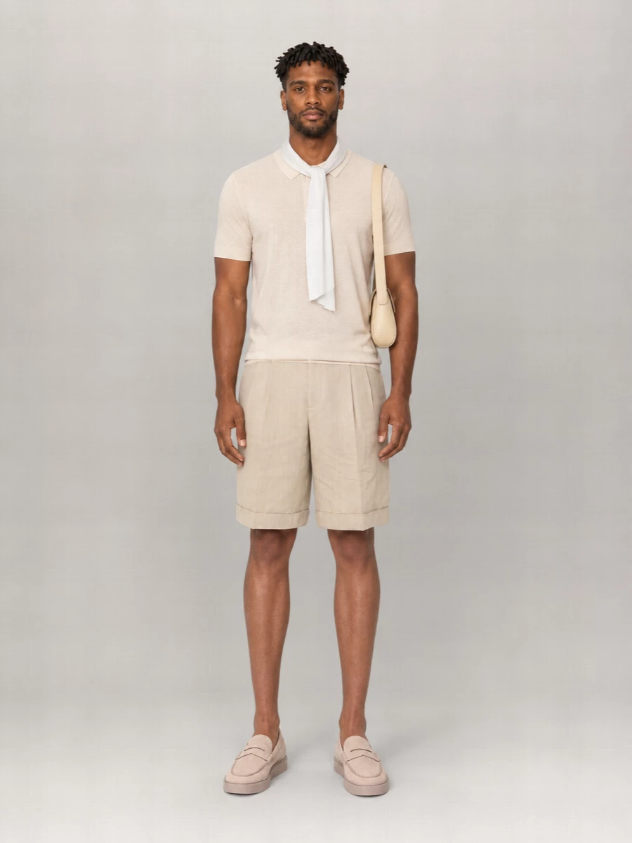 Lardini Ribbed Knit Short-Sleeve Polo Shirt