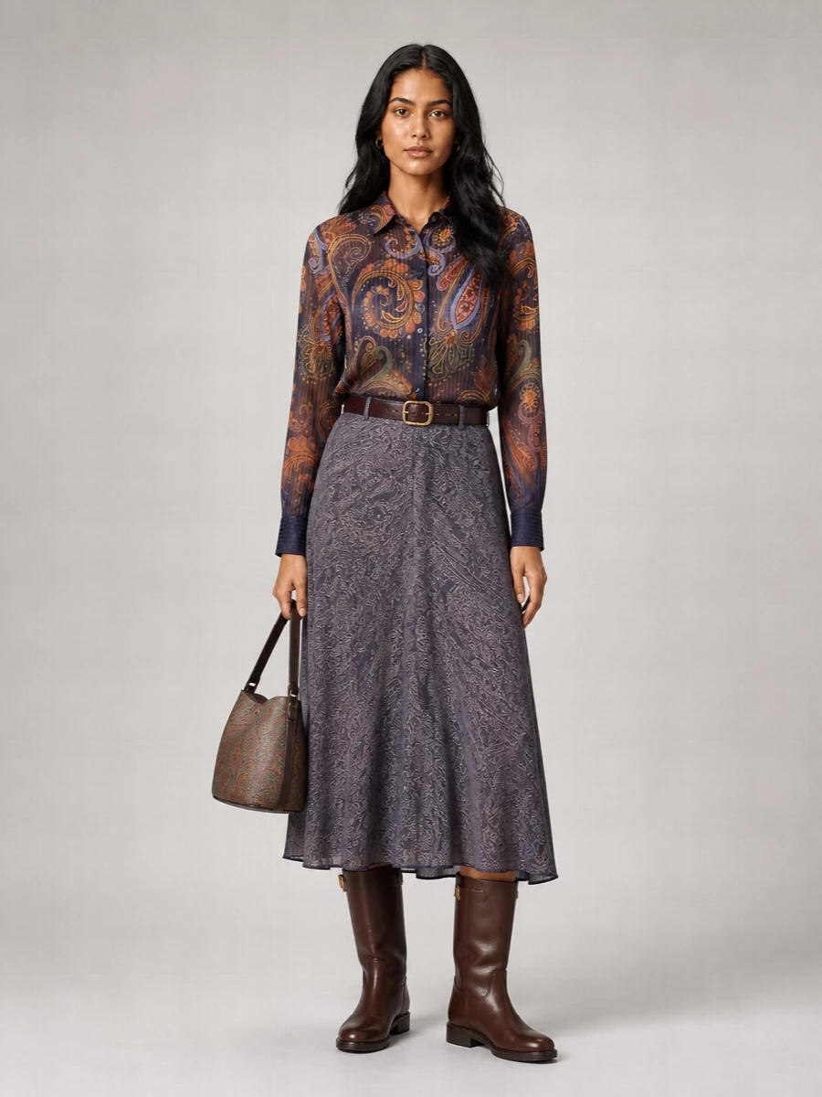 Etro Silk Maxi Skirt