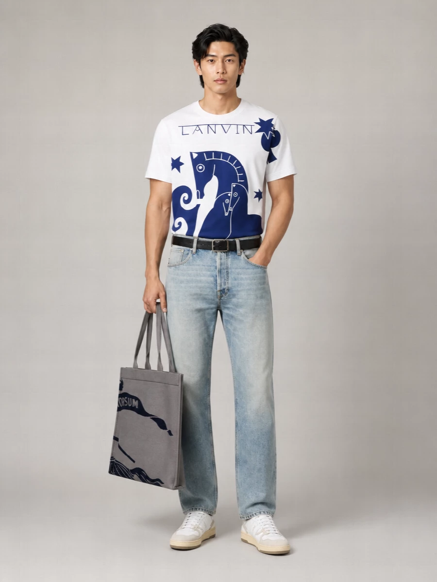 Burberry Embroidered Canvas Tote Bag