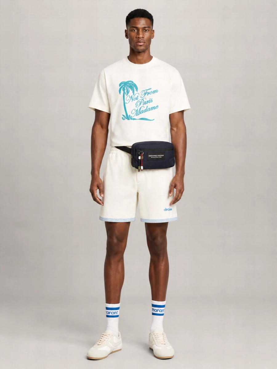 Drôle De Monsieur Cotton Piqué Deck Shorts