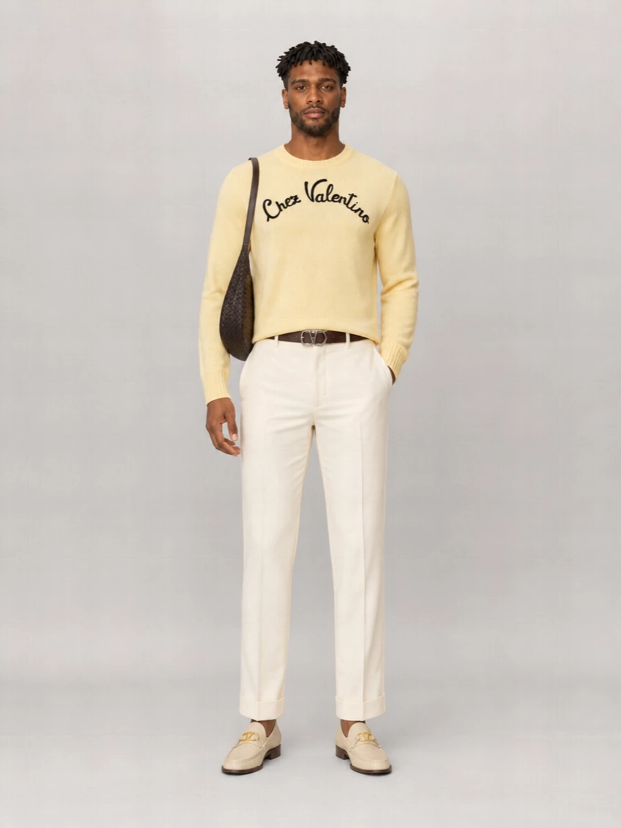 Valentino Garavani Virgin Wool Crew Neck Long Sleeve Sweater
