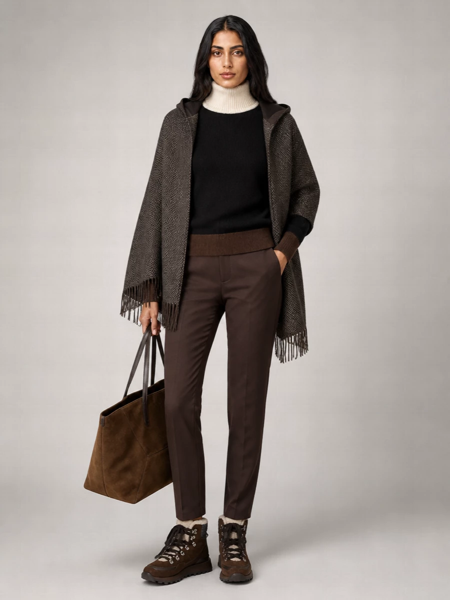 Kiton Cashmere Ribbed High Neck Color Block Sweater