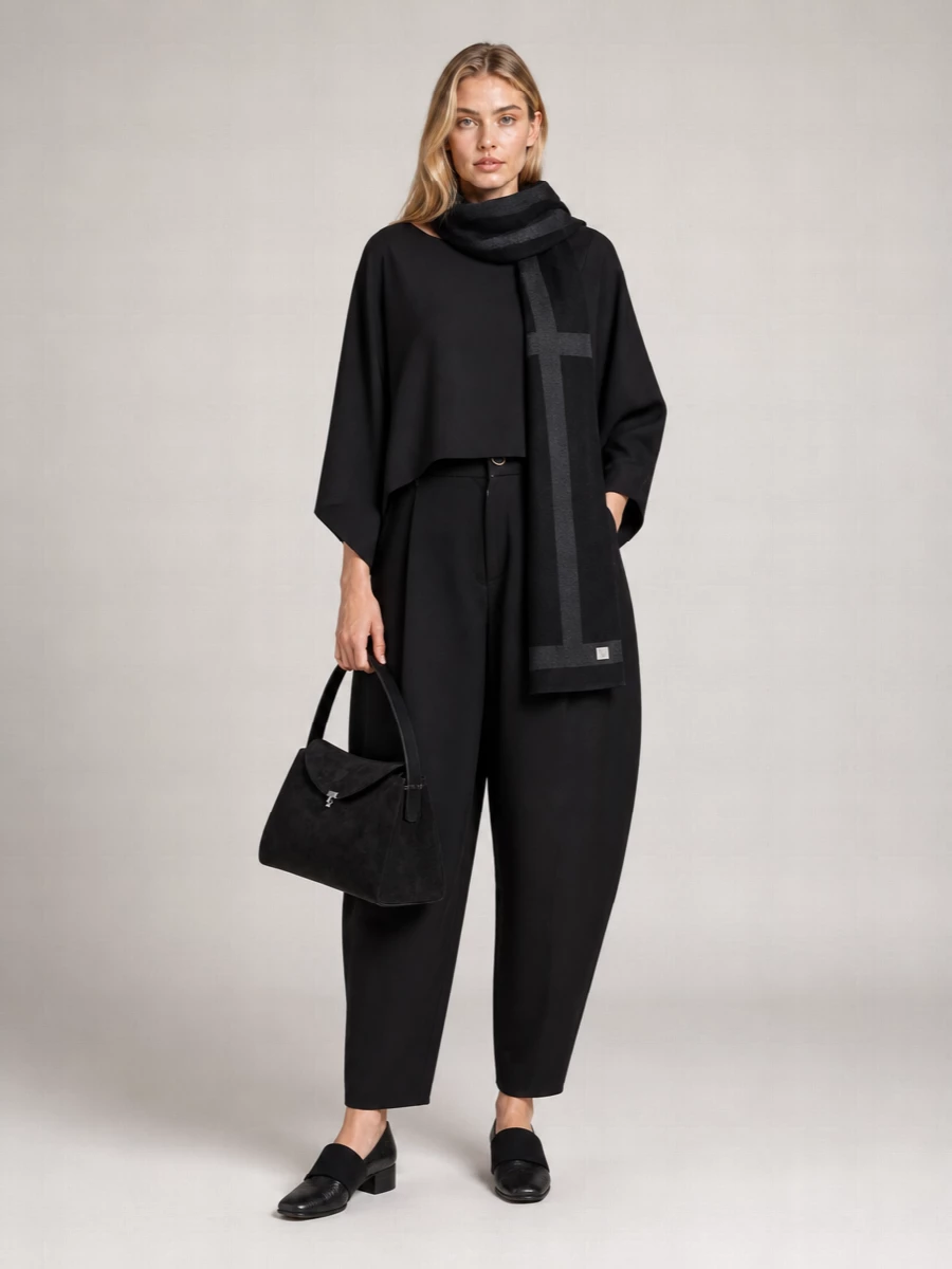 Uma Wang wide-neckline kimono-sleeve blouse