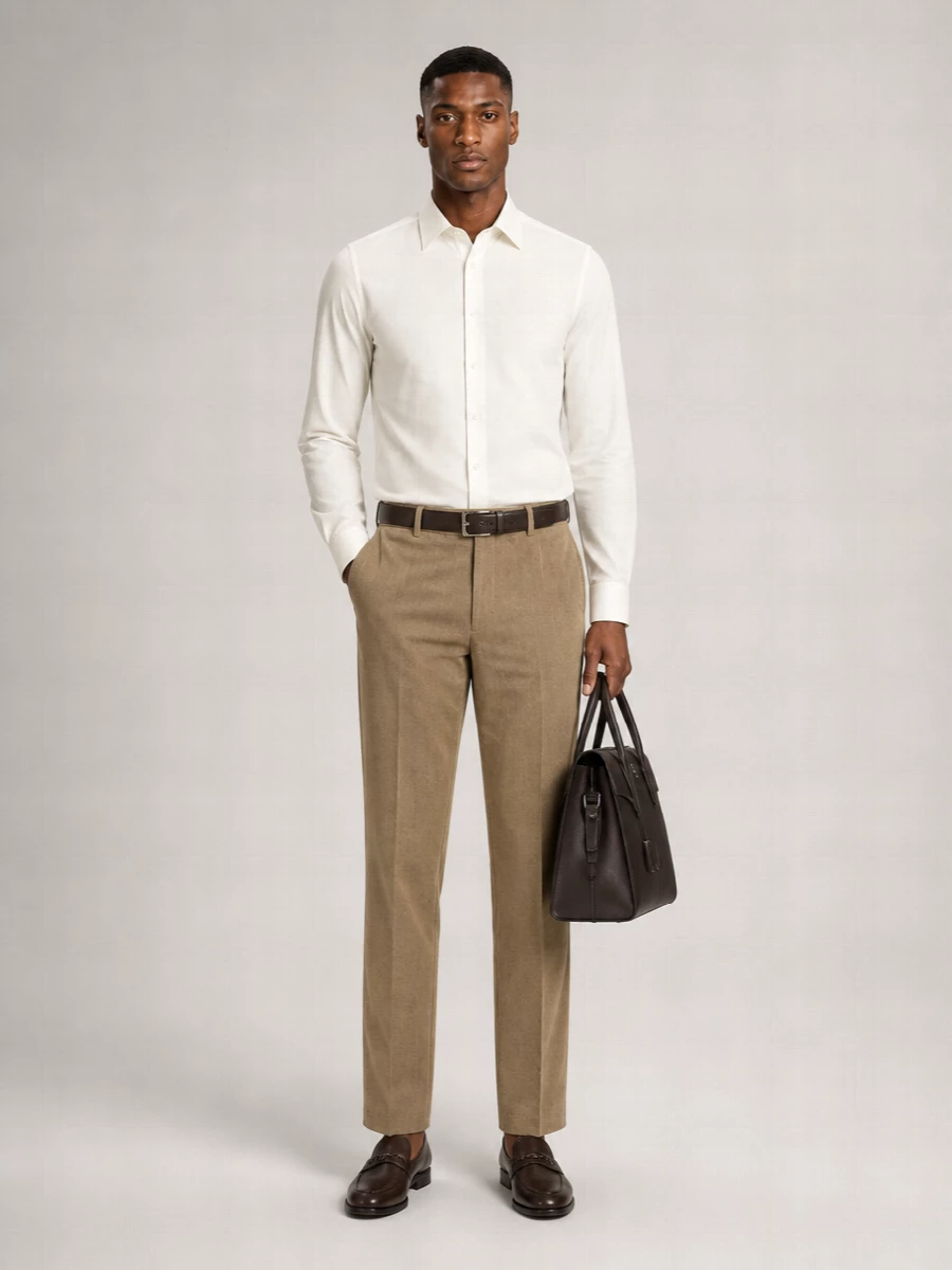Ferragamo Linen Regular-Fit Straight-Leg Trousers
