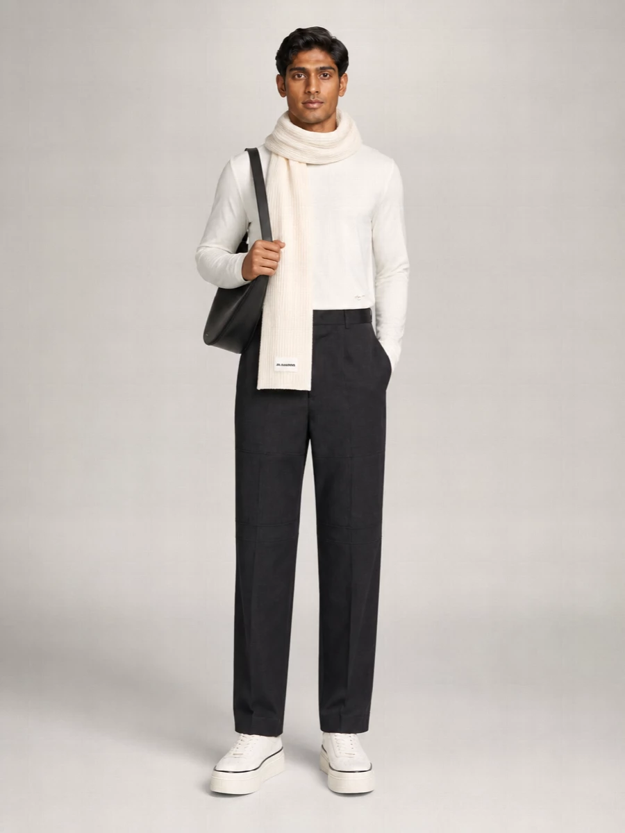 Jil Sander Ribbed Crew-Neck Long-Sleeve T-Shirt