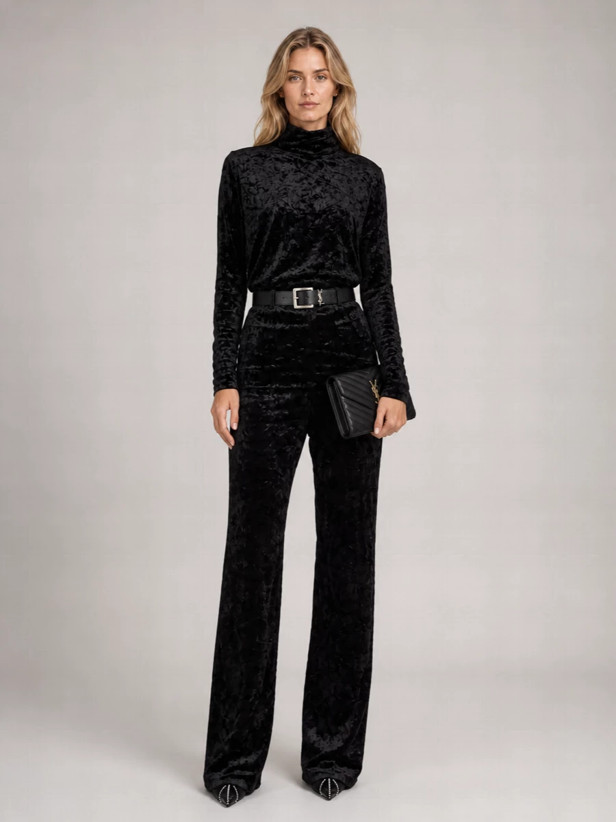 Saint Laurent velvet turtleneck top