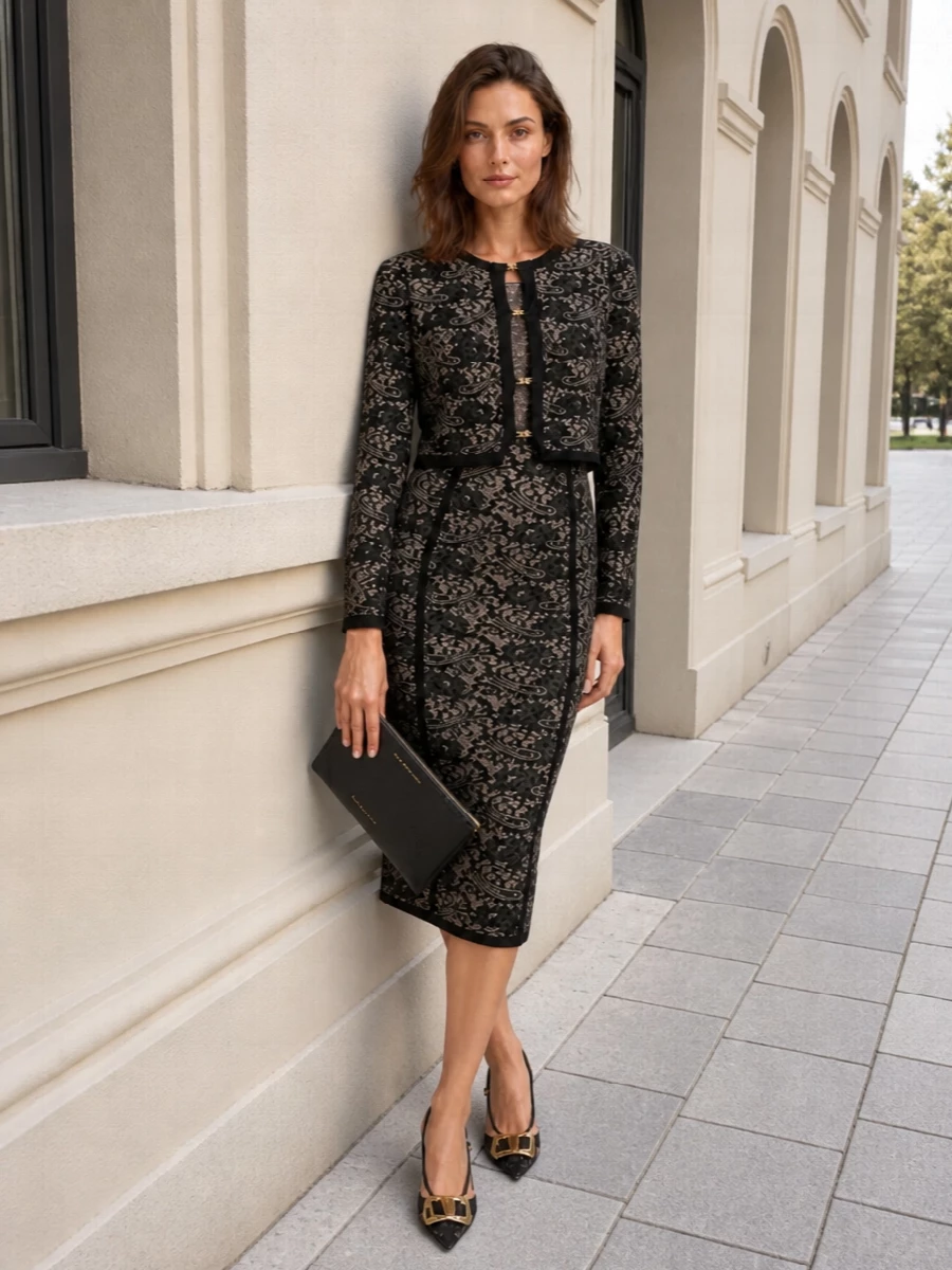Elisabetta franchi lace midi dress evening outfit