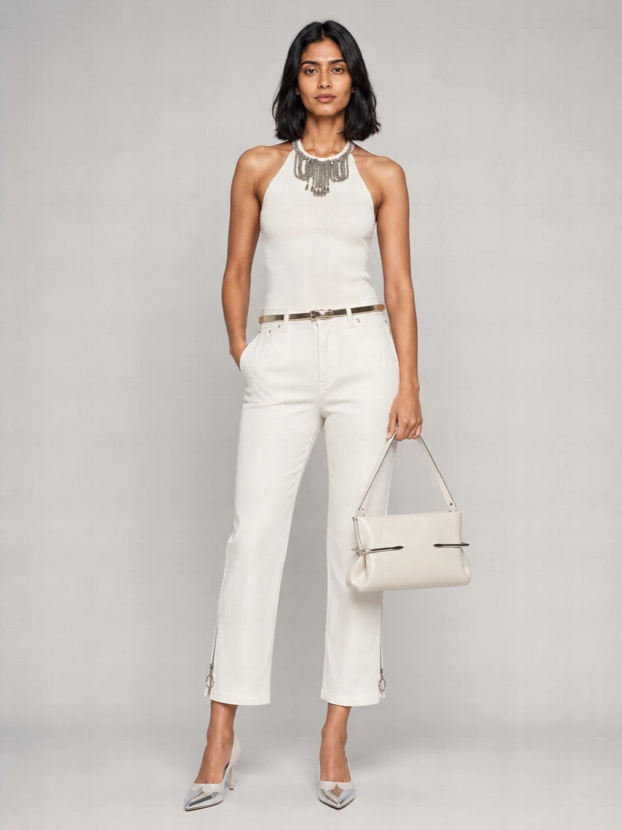 Paco Rabanne Cropped Denim Trousers