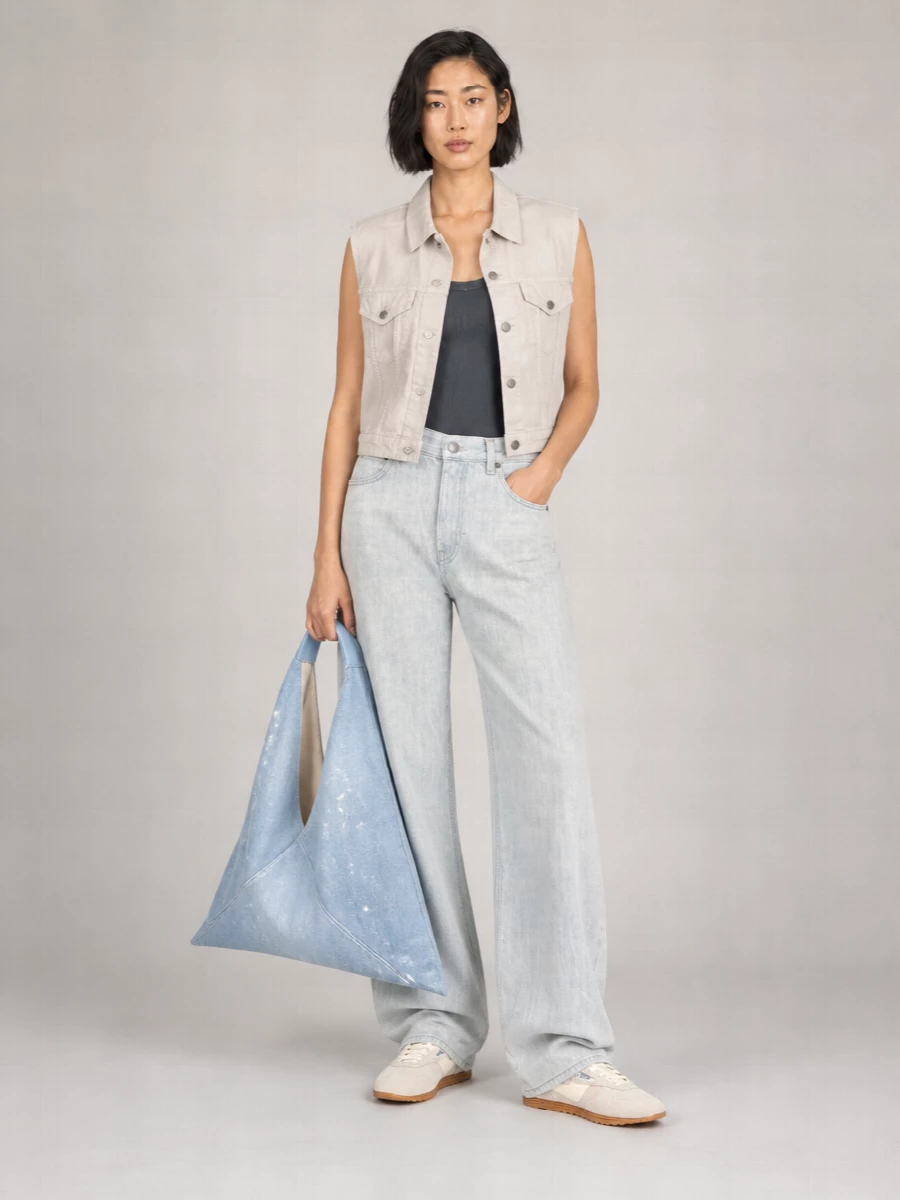 Haikure Cotton Satin-Panel Gilet