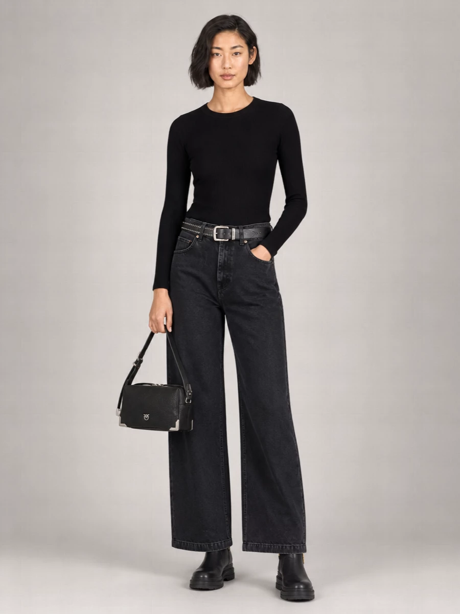 Pinko denim straight-leg trousers