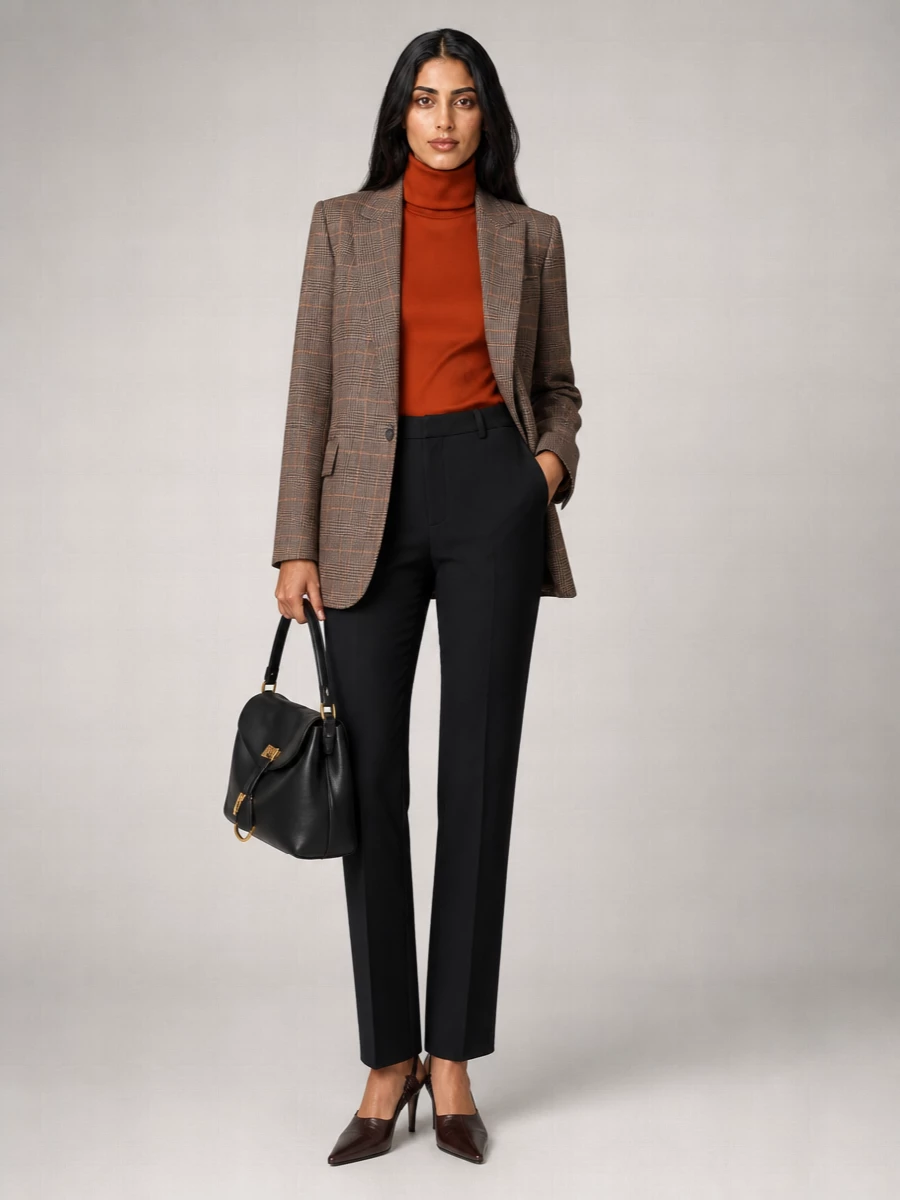 Saint Laurent Cashmere Prince Of Wales Check Single-Breasted Blazer