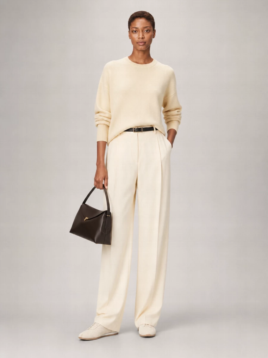 Totême Wool Cashmere Double-Knit Crew-Neck Jumper