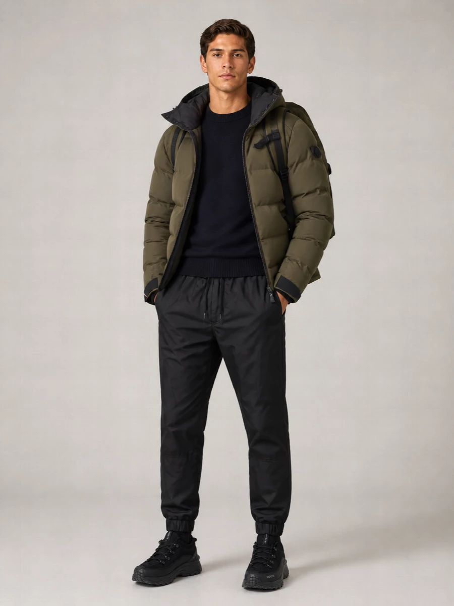 Moncler Grenoble down quilted hooded puffer jacket