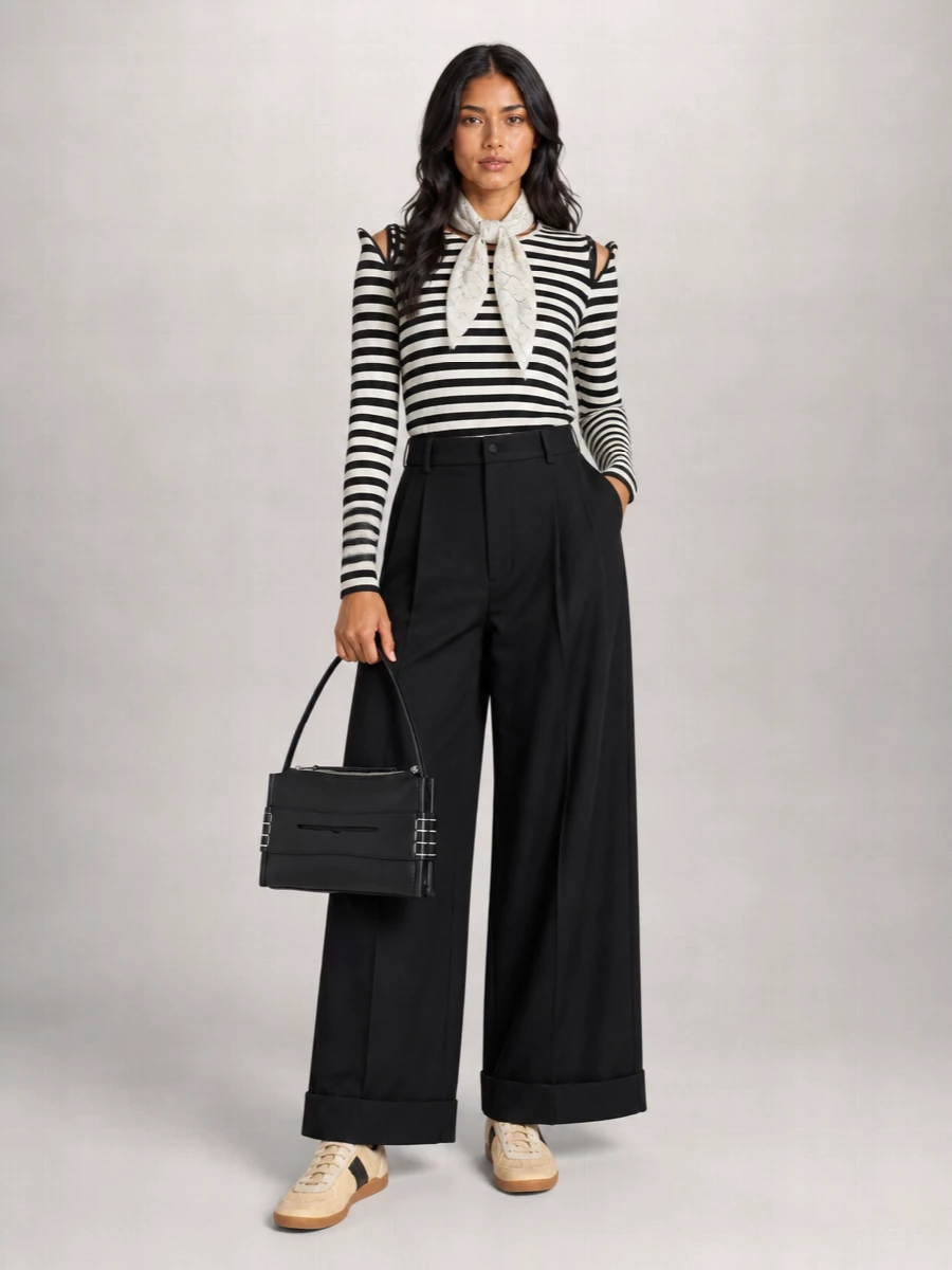 Junya Watanabe Striped Cutout Long-Sleeve T-Shirt