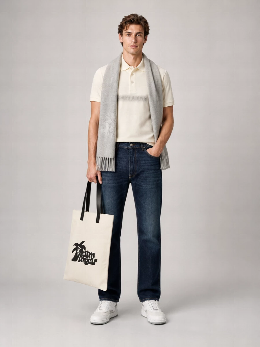 Palm Angels Cotton Short-Sleeve Polo Shirt